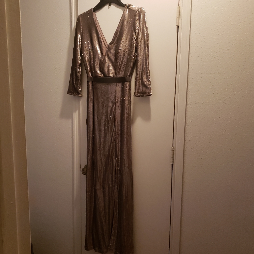 Sequin Evening Gown (Silver)